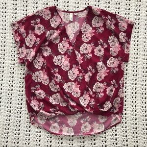 Kut from the Kloth Pink Floral Wrap Blouse